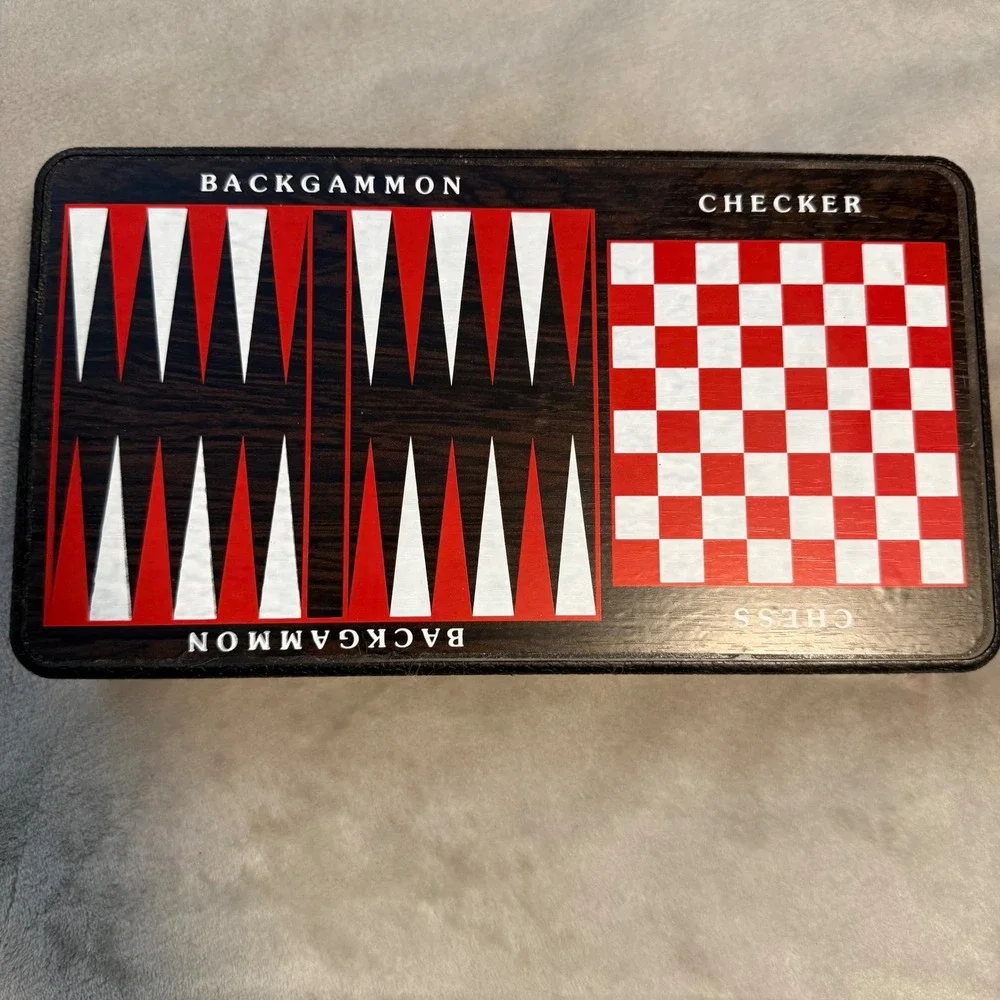 12-in-1‎ Tabletop Casino & Game Set Roulette Blackjack Pool Chess NWOT